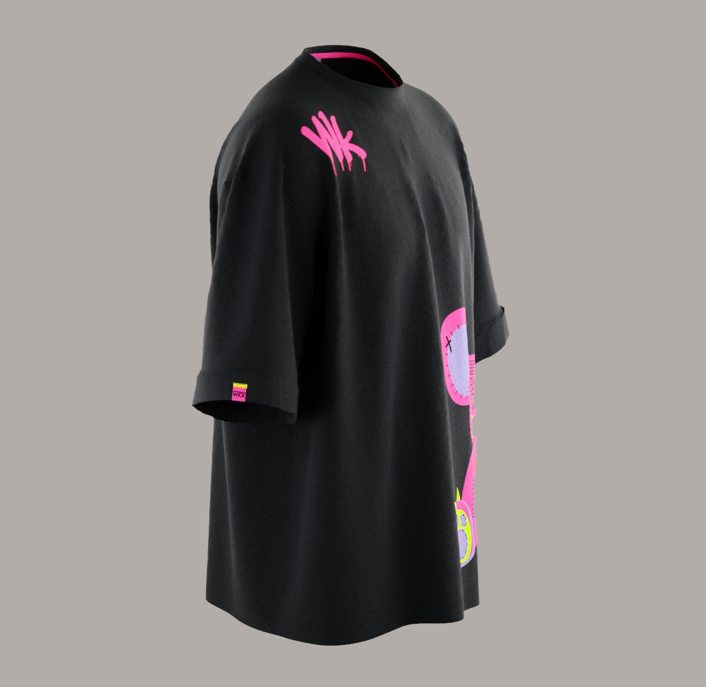 ALLURING BLACK OVERSIZED T-SHIRT