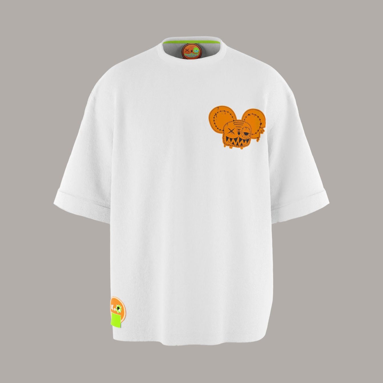 CAMISETA OVERSIZE BLANCA BASIC Nothing BASIC NARANJA