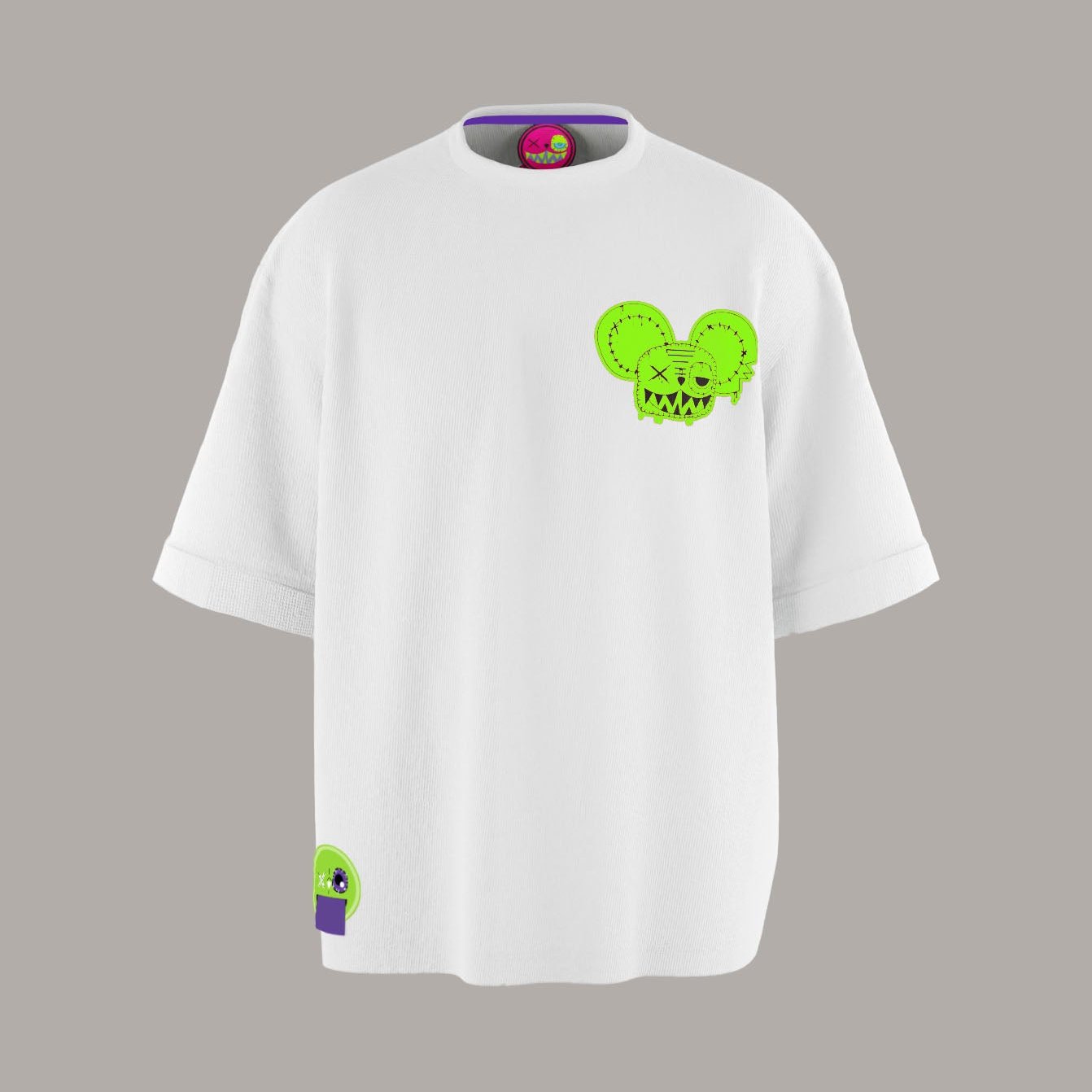 WHITE OVERSIZED T-SHIRT BASIC NOTHING BASIC GRE!