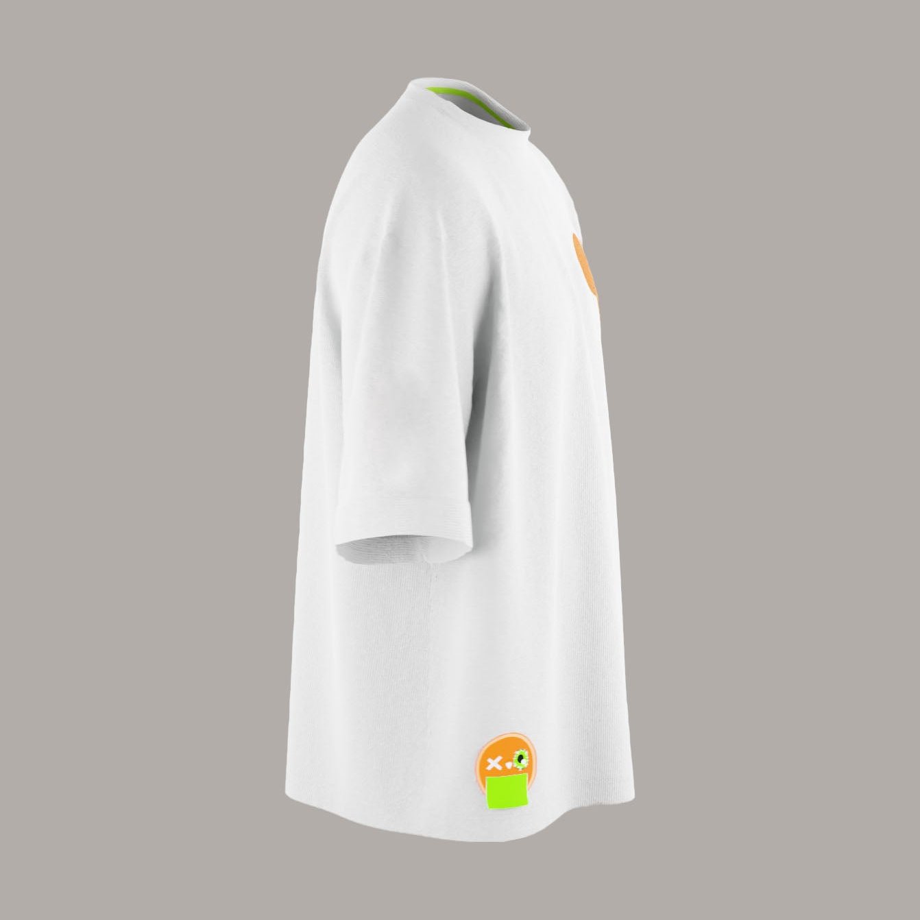 CAMISETA OVERSIZE BLANCA BASIC Nothing BASIC NARANJA