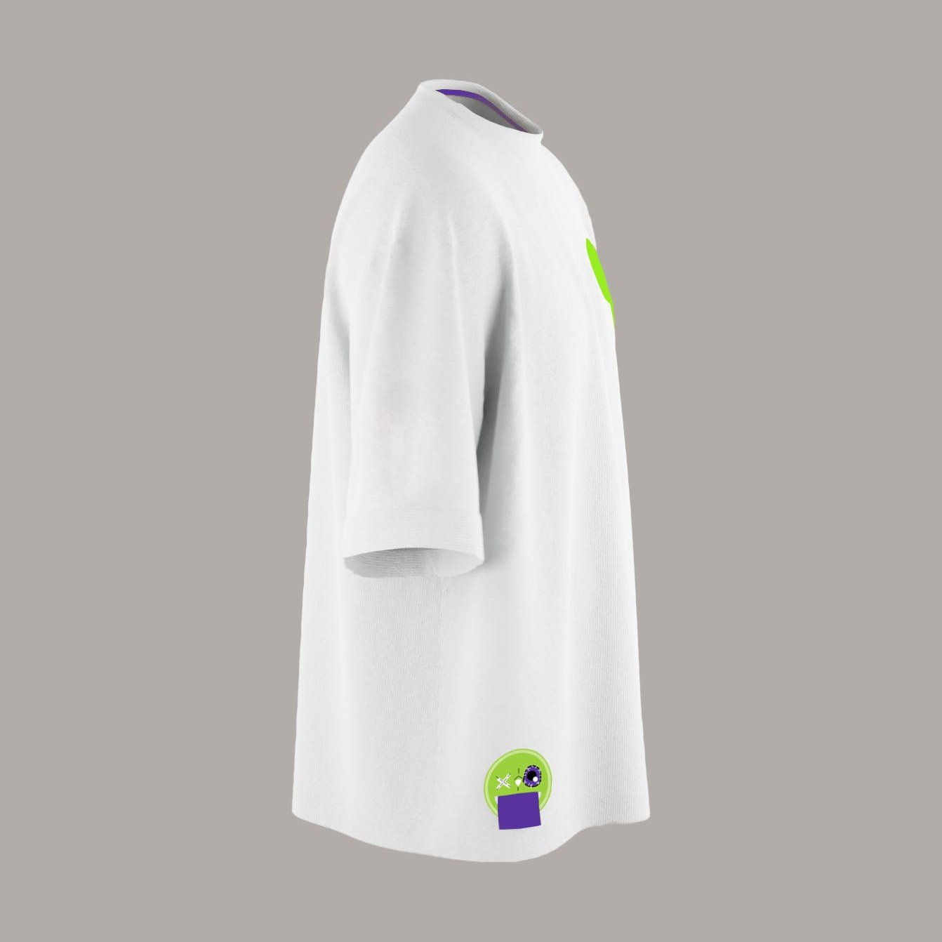 WHITE OVERSIZED T-SHIRT BASIC NOTHING BASIC GRE!