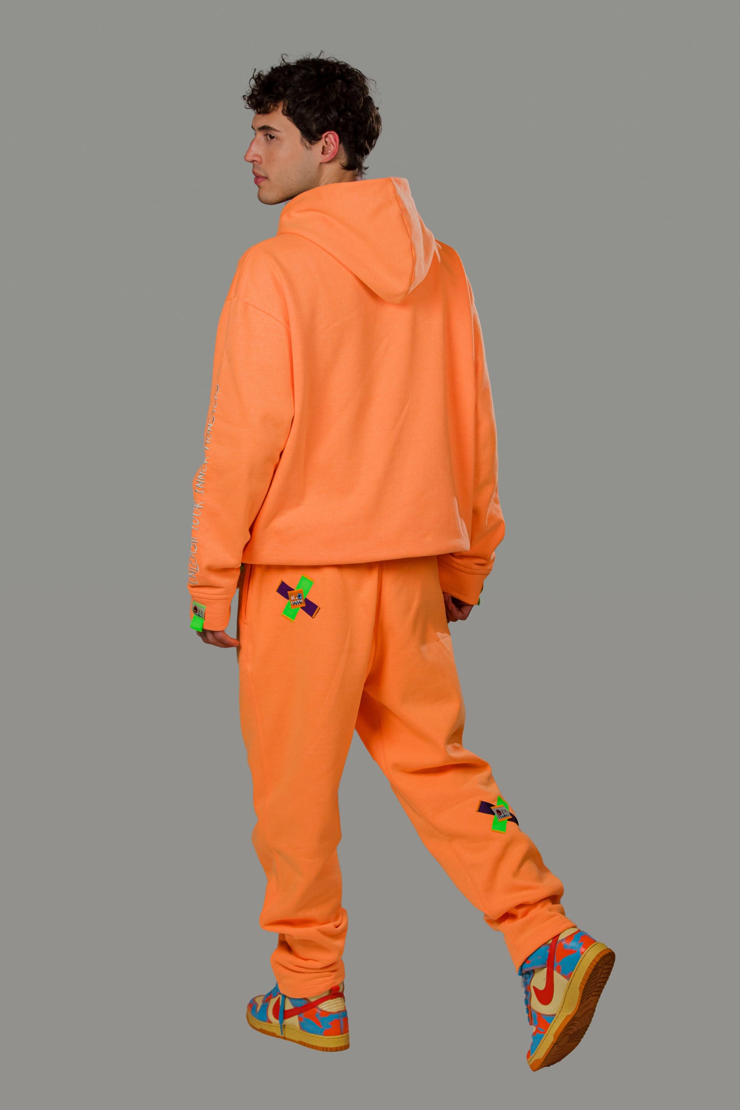 NEON ORANGE SWEATPANTS!