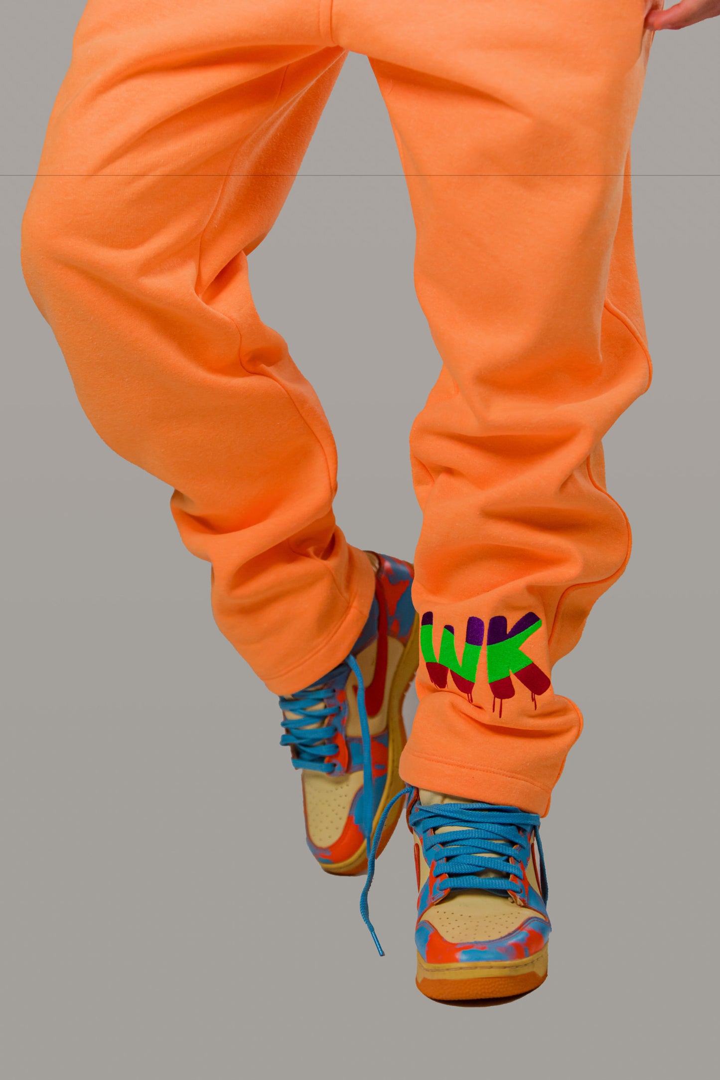 NEON ORANGE SWEATPANTS!
