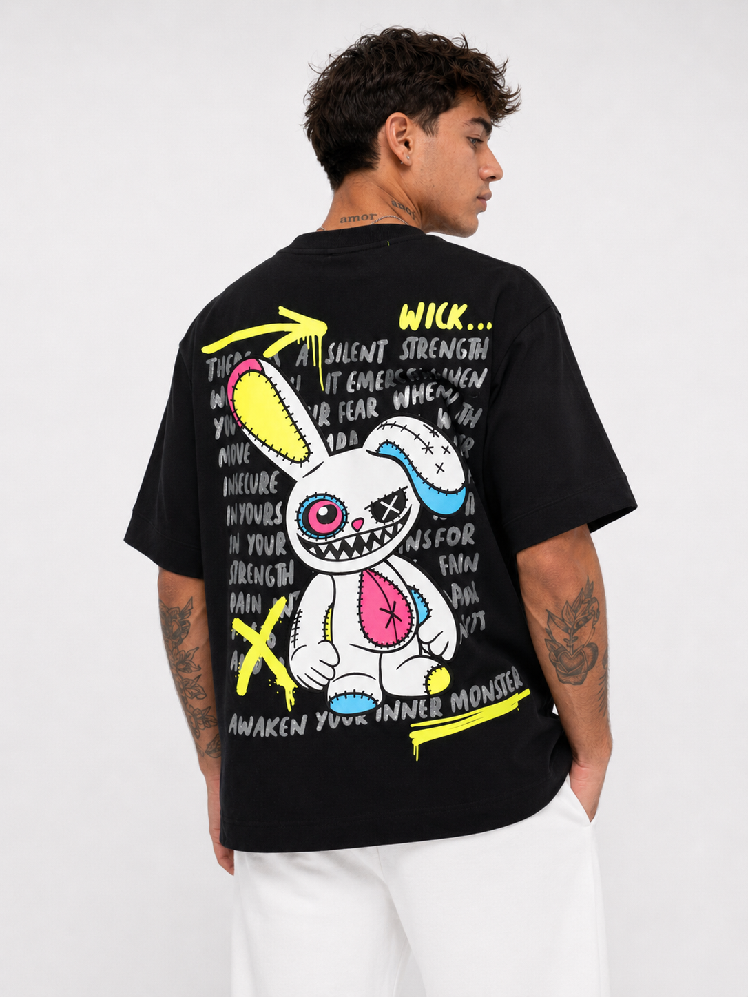 CRAZY BUNNY BLACK T-SHIRT