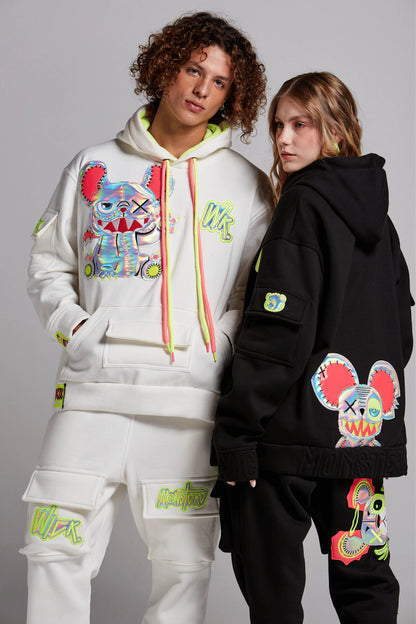 NEON ROYALTY CARGO SWEATPANTS WHITE