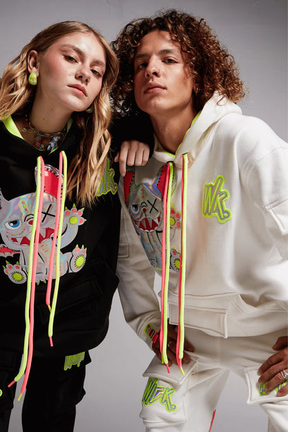 NEON ROYALTY HOODIE BLACK