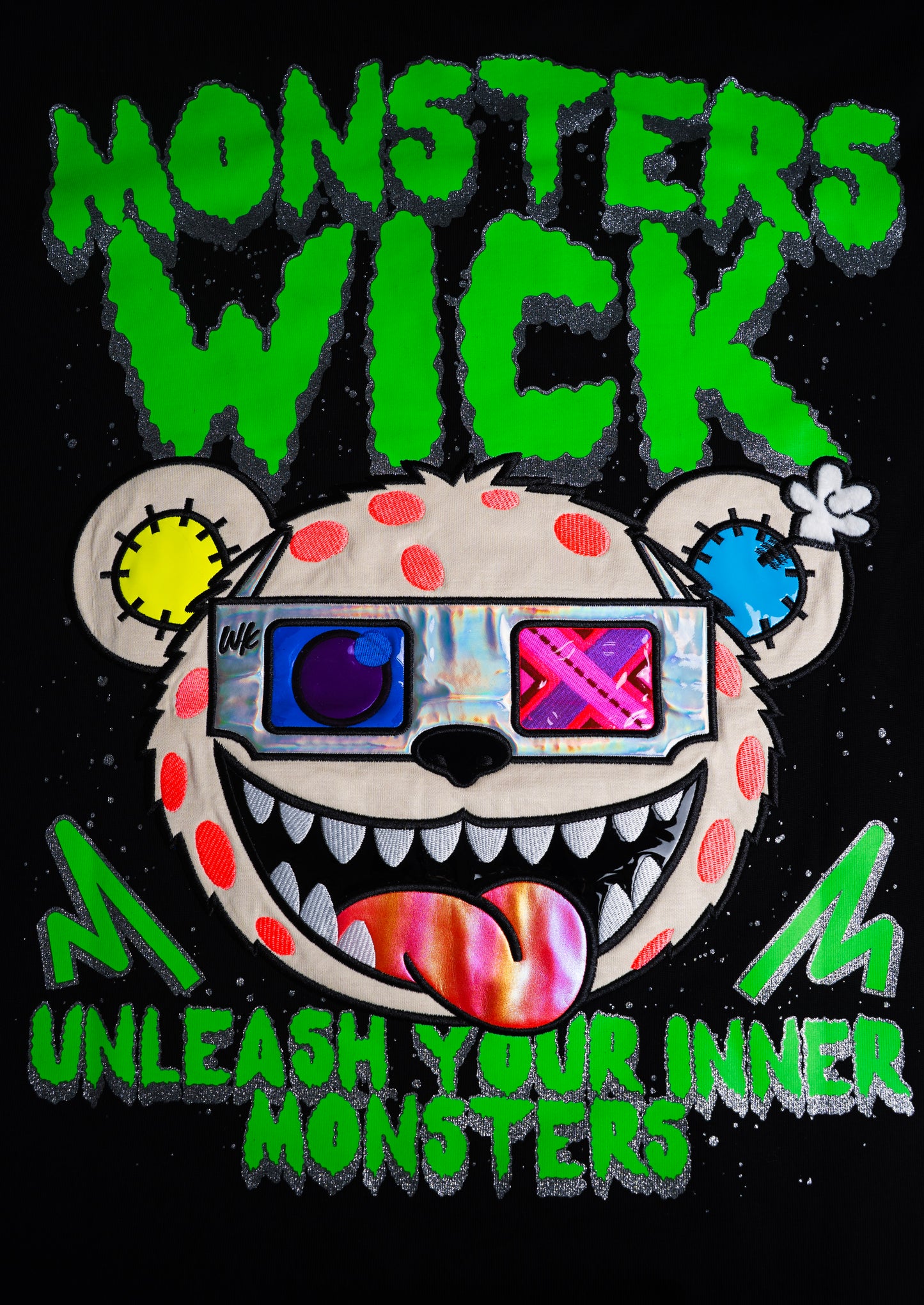 T-SHIRT OVERSIZED 3D GLASS BLACK