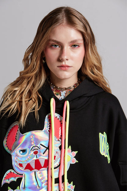 NEON ROYALTY HOODIE BLACK