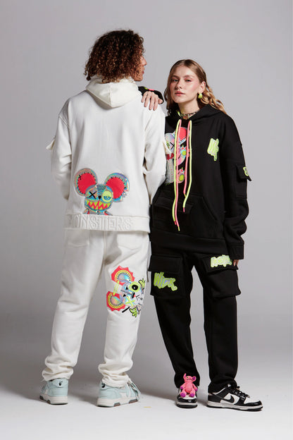 NEON ROYALTY CARGO SWEATPANTS WHITE