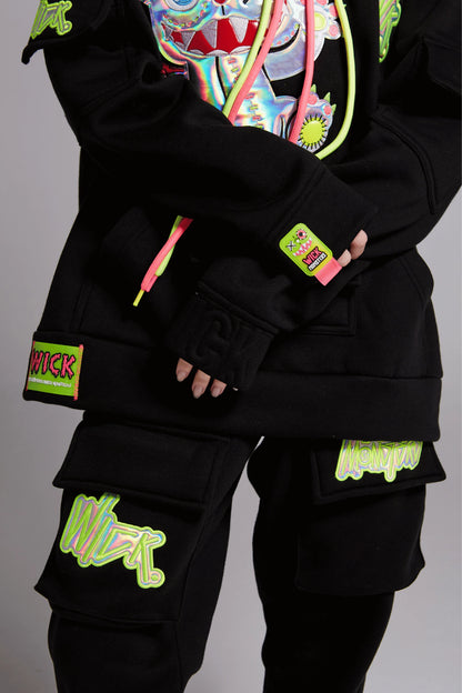 NEON ROYALTY HOODIE BLACK