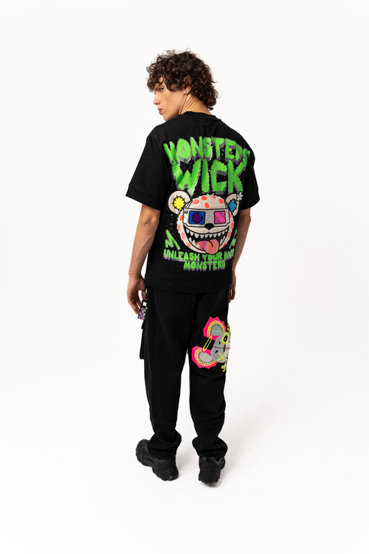 3D GLASS OVERSIZED T-SHIRT BLACK