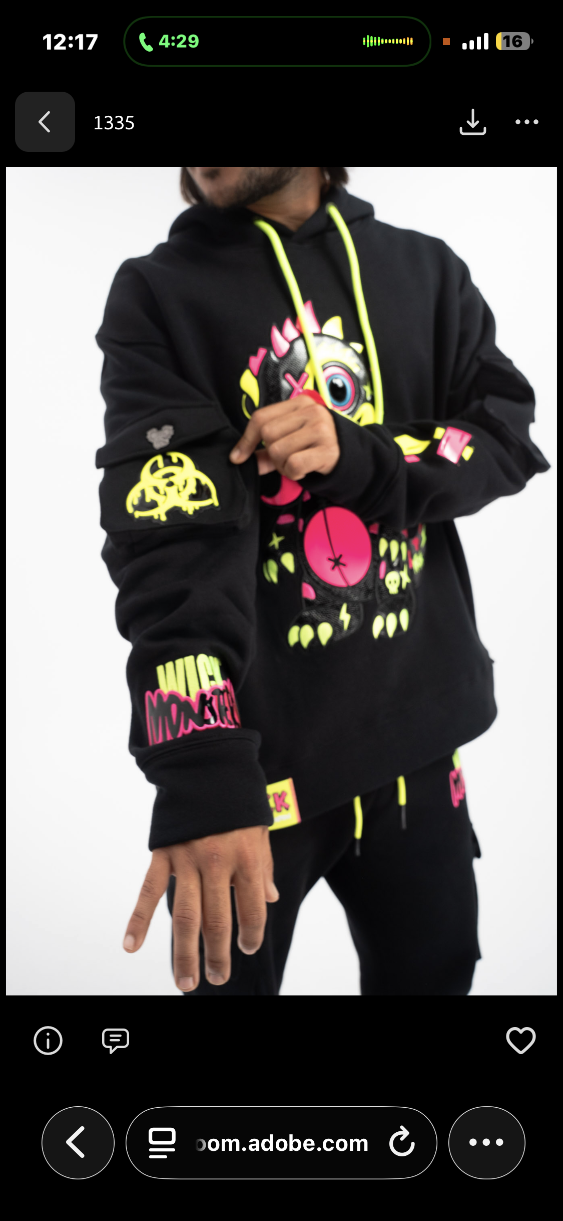 Royal Chameleon Black Hoodie