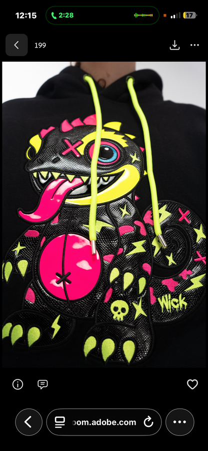 Royal Chameleon Black Hoodie