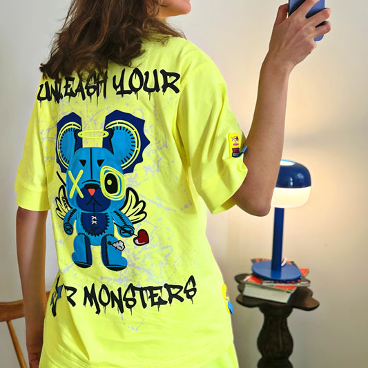 BRIGHT SIDE OVERSIZED T-SHIRT NEON YELLOW