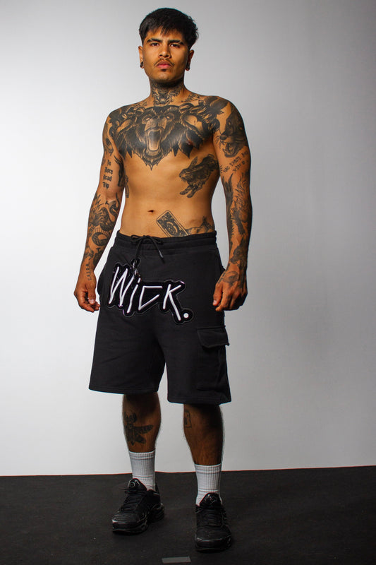 NIGHT RIDERS LOGO SHORTS BLACK