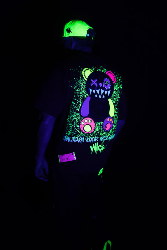 NIGHT RIDERS BEAR OVERSIZED T-SHIRT BLACK