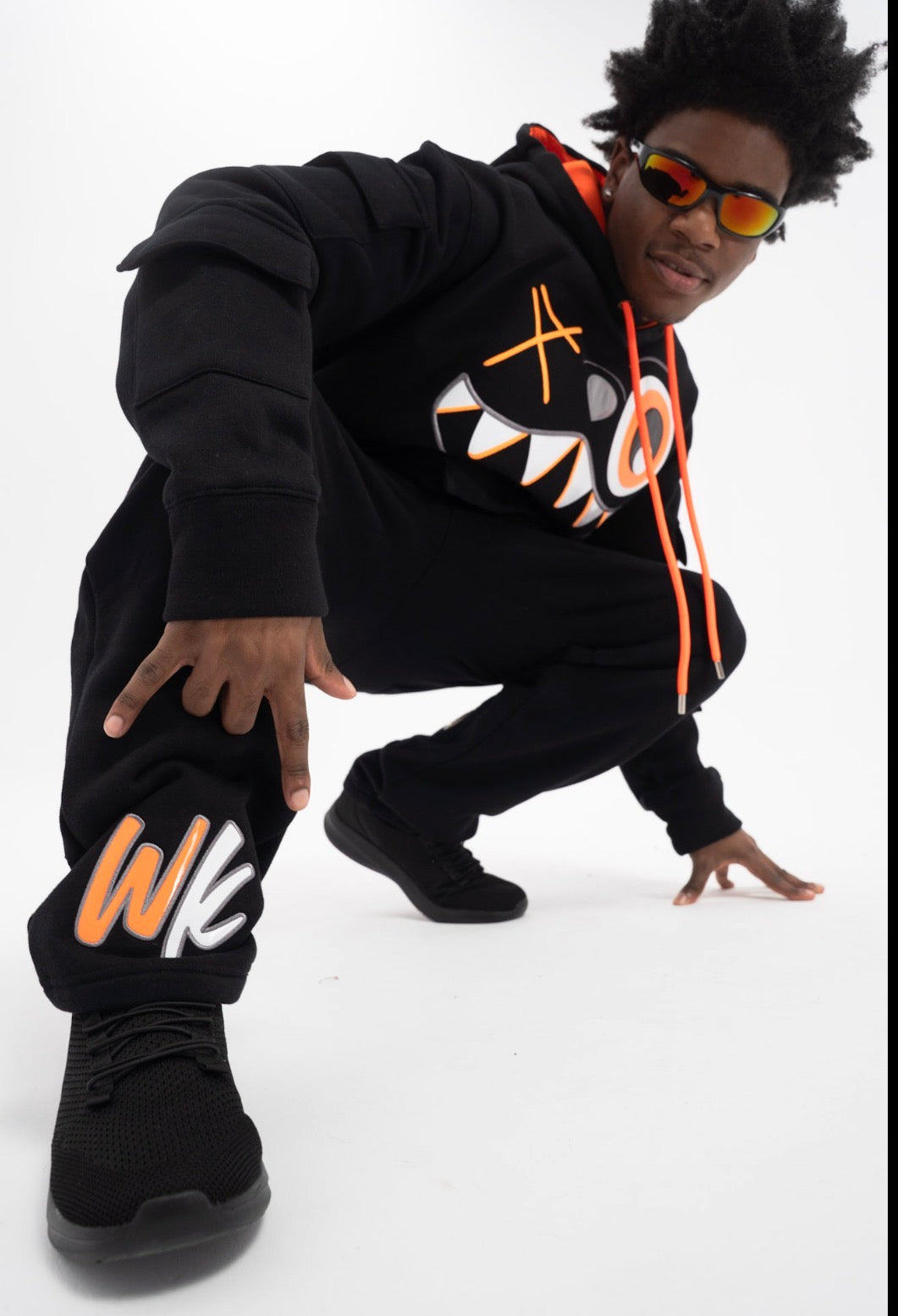ORANGE AND BLACK PANTS