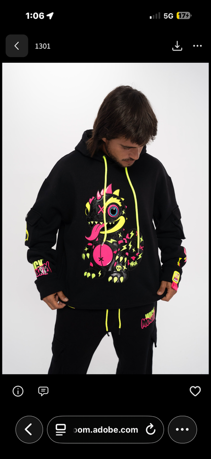 Royal Chameleon Black Hoodie
