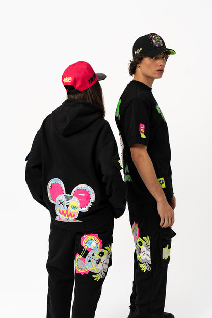 NEON ROYALTY HOODIE BLACK