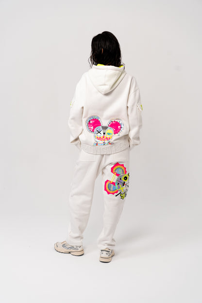 NEON ROYALTY CARGO SWEATPANTS WHITE