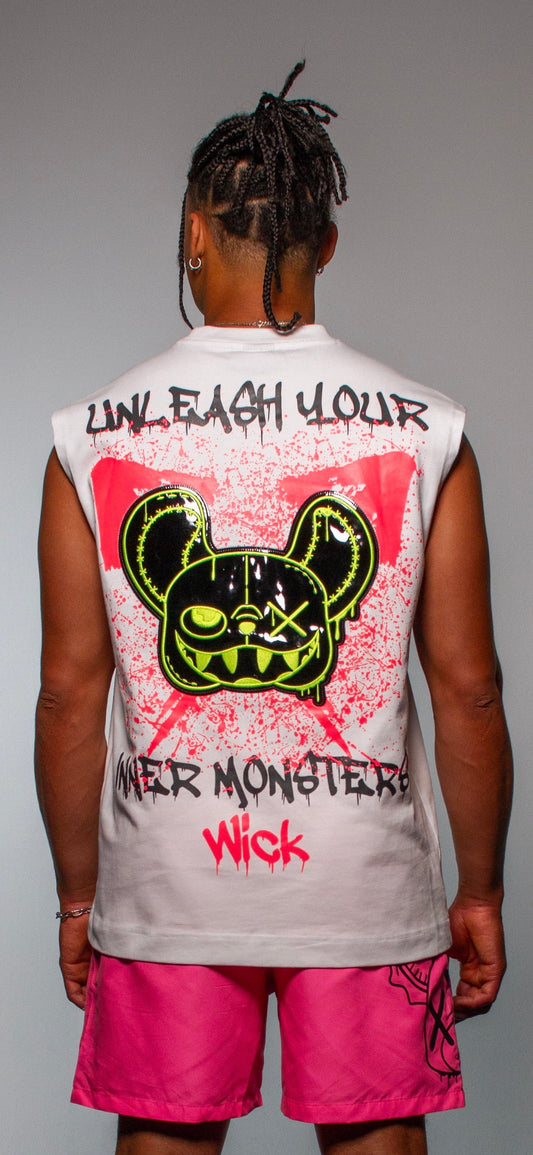 NIGHT RIDERS EXPLOSION TANK TOP WHITE