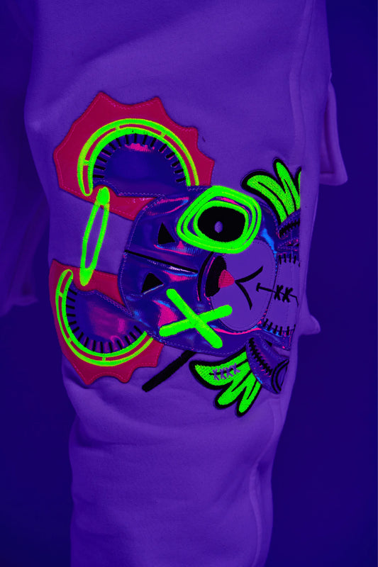 NEON ROYALTY CARGO SWEATPANTS WHITE