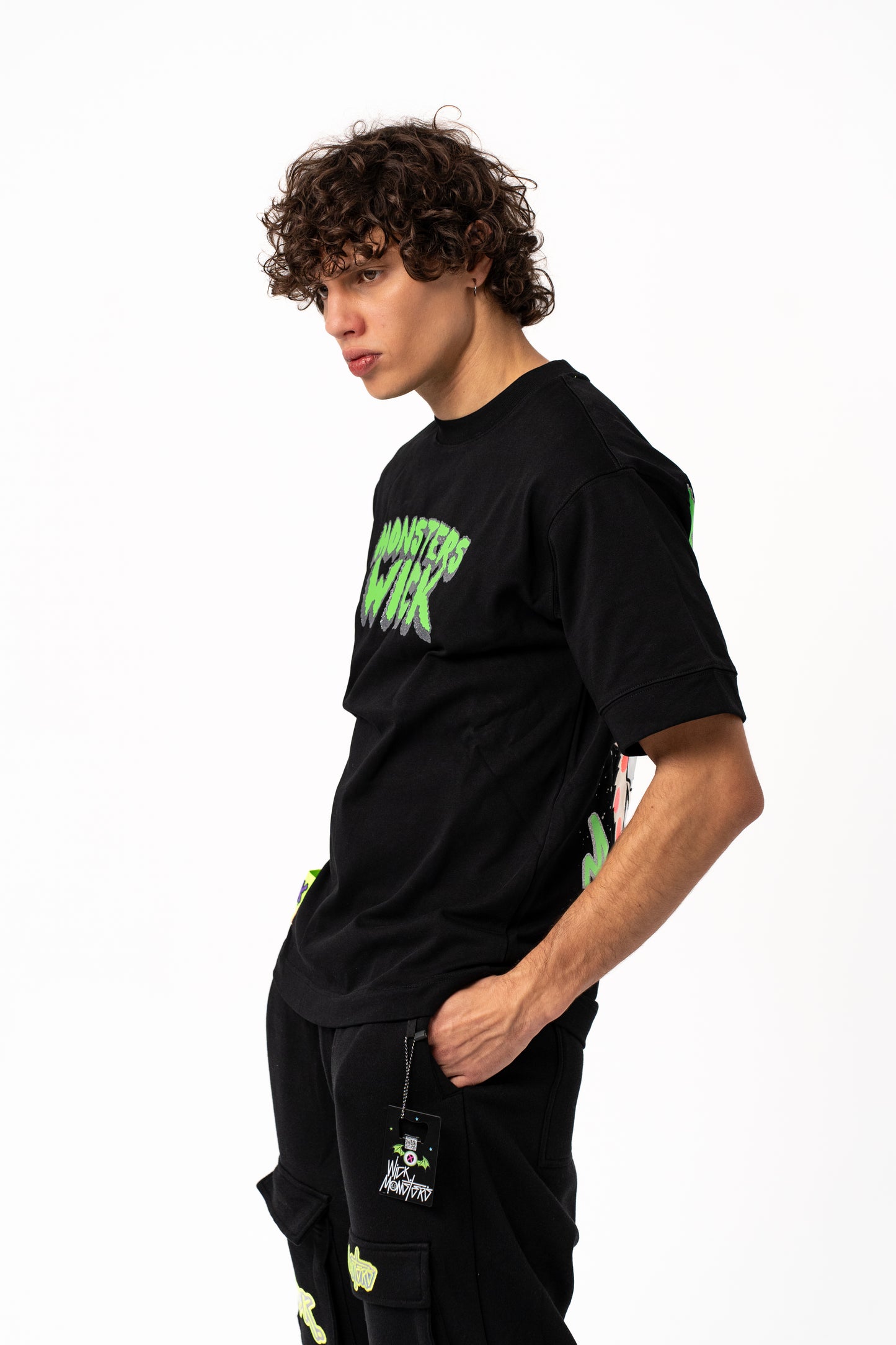 T-SHIRT OVERSIZED 3D GLASS BLACK