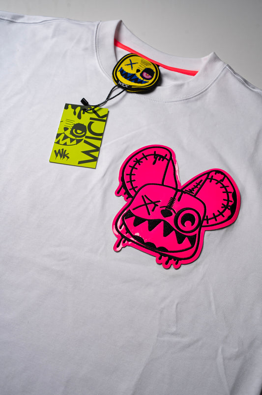 NIGHT RIDERS NOTHING BASIC T-SHIRT WHITE & PINK