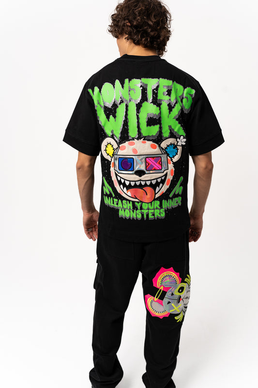 3D GLASS OVERSIZED T-SHIRT BLACK