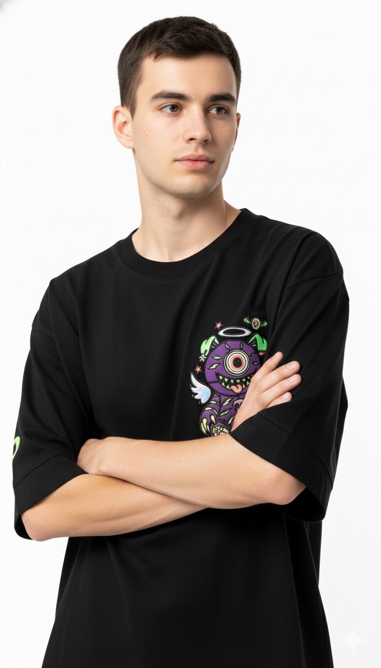 T-SHIRT OVERSIZED WARLOCK BLACK