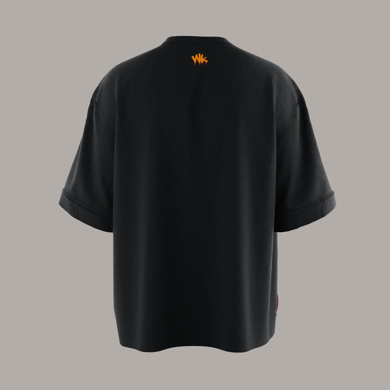 BLACK OVERSIZED BASIC-ORANGE-NEON