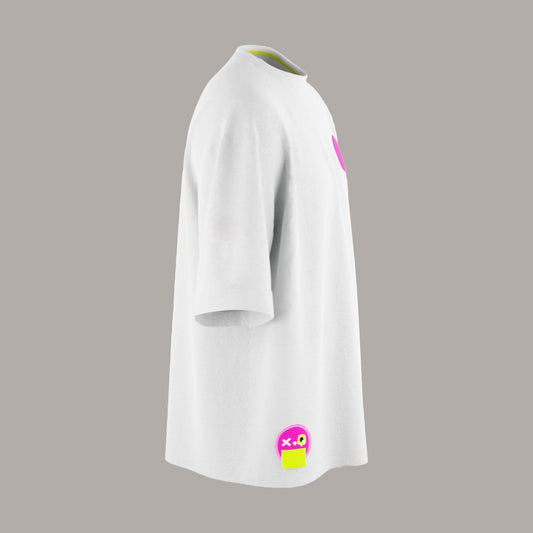 NOTHING BASIC OVERSIZED T-SHIRT WHITE & PINK