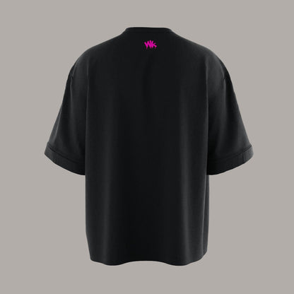 OVERSIZED BLACK BASIC NOTHING BASIC PINK T-SHIRT