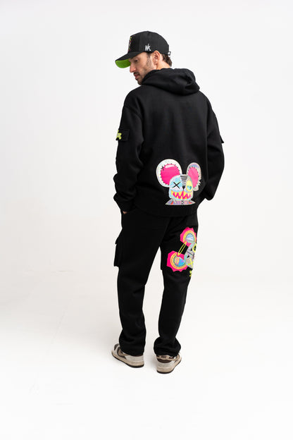 NEON ROYALTY HOODIE BLACK
