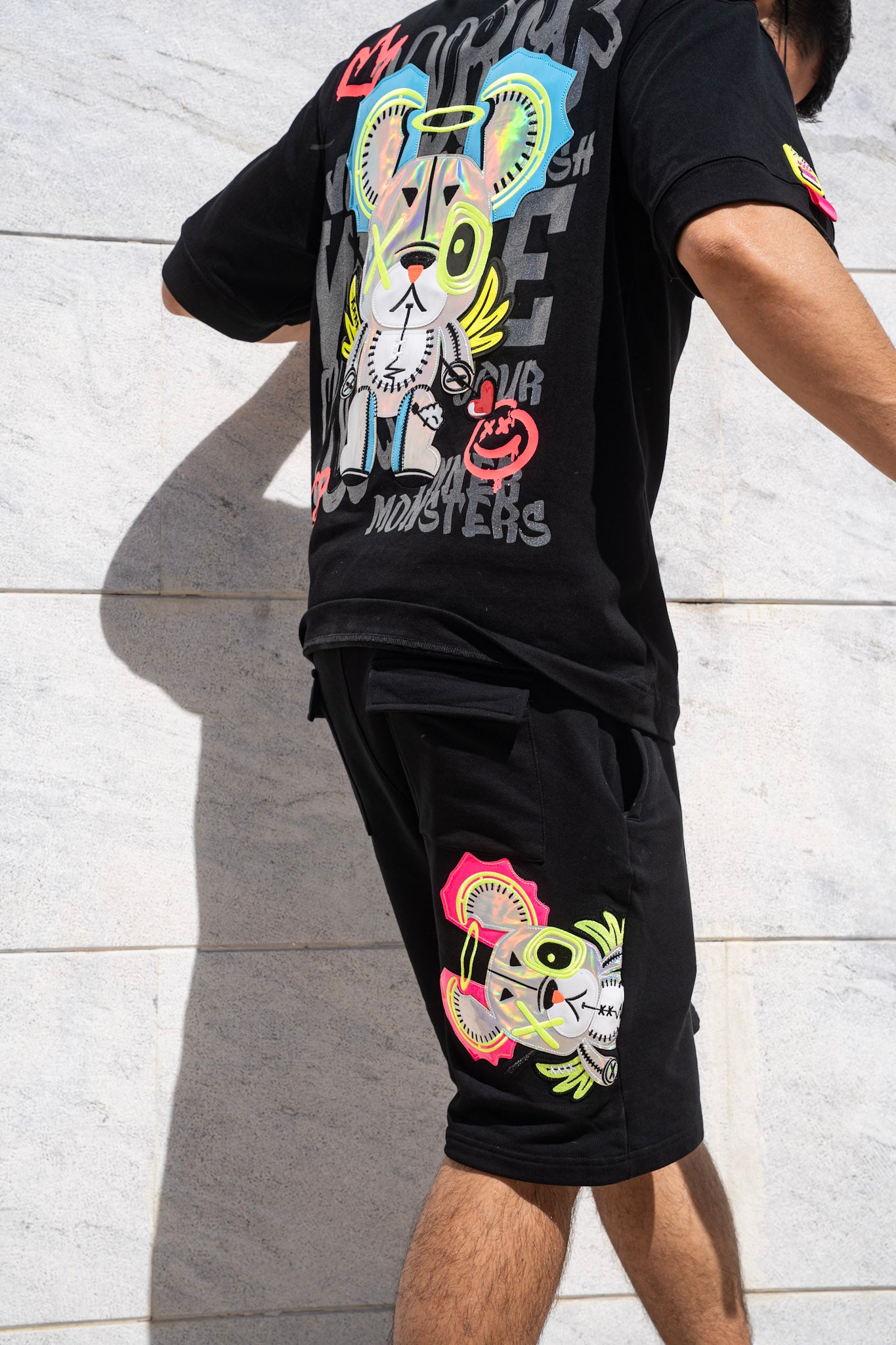 Neon Royal Shorts Black