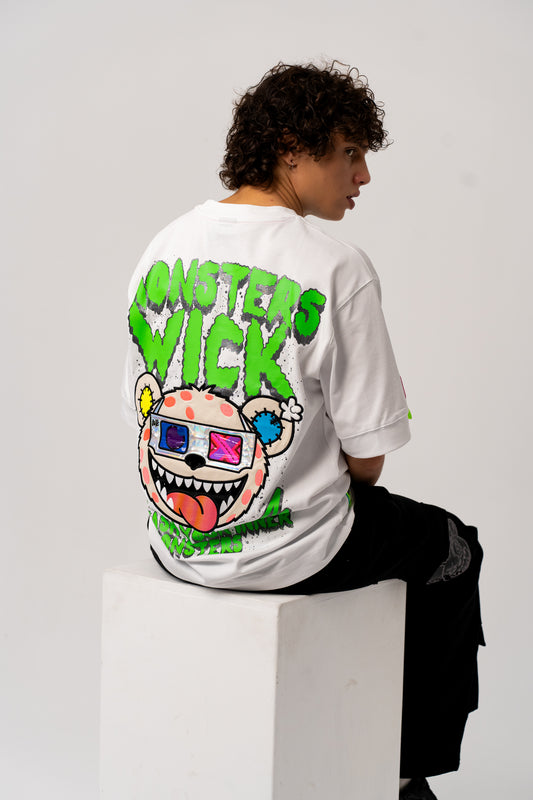 3D GLASS OVERSIZED T-SHIRT WHITE