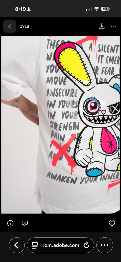 CRAZY BUNNY WHITE T-SHIRT
