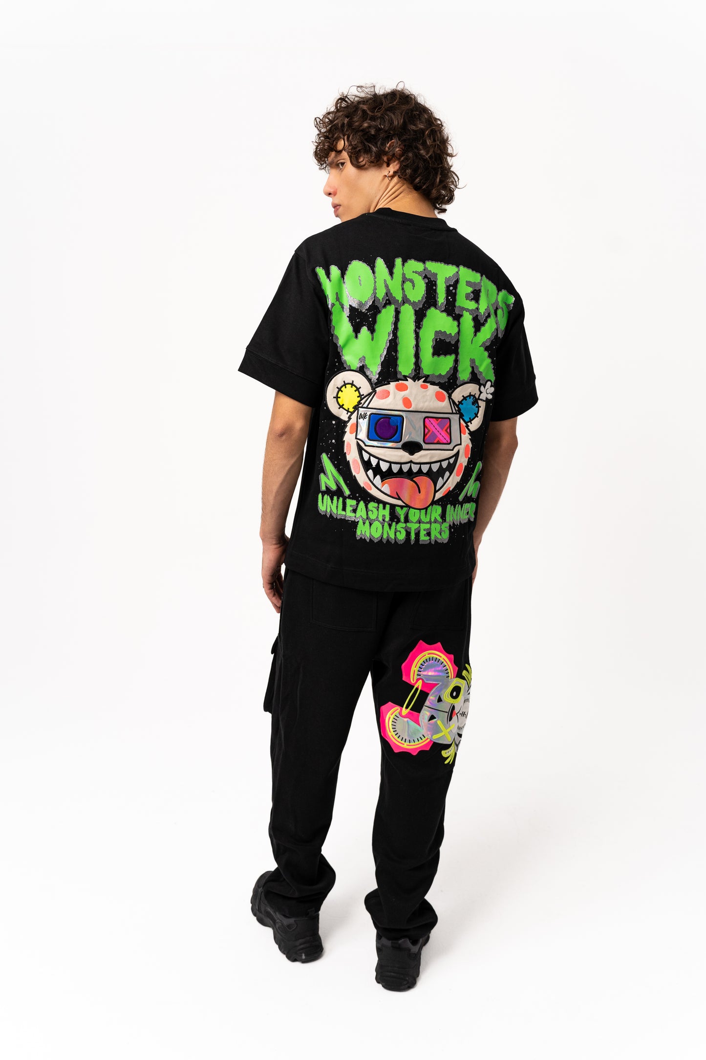 T-SHIRT OVERSIZED 3D GLASS BLACK