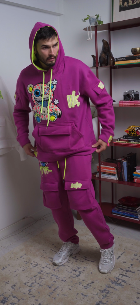 NEON TOXIC CUTIE SWEATPANTS PURPLE