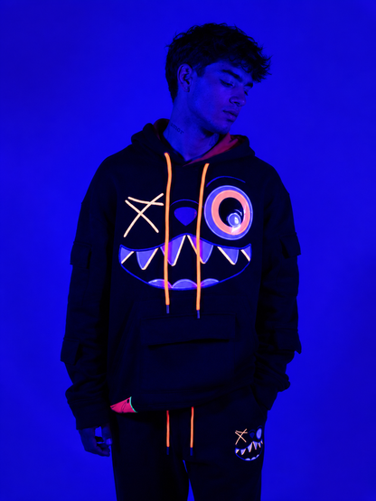 ORANGE AND BLACK HOODIE