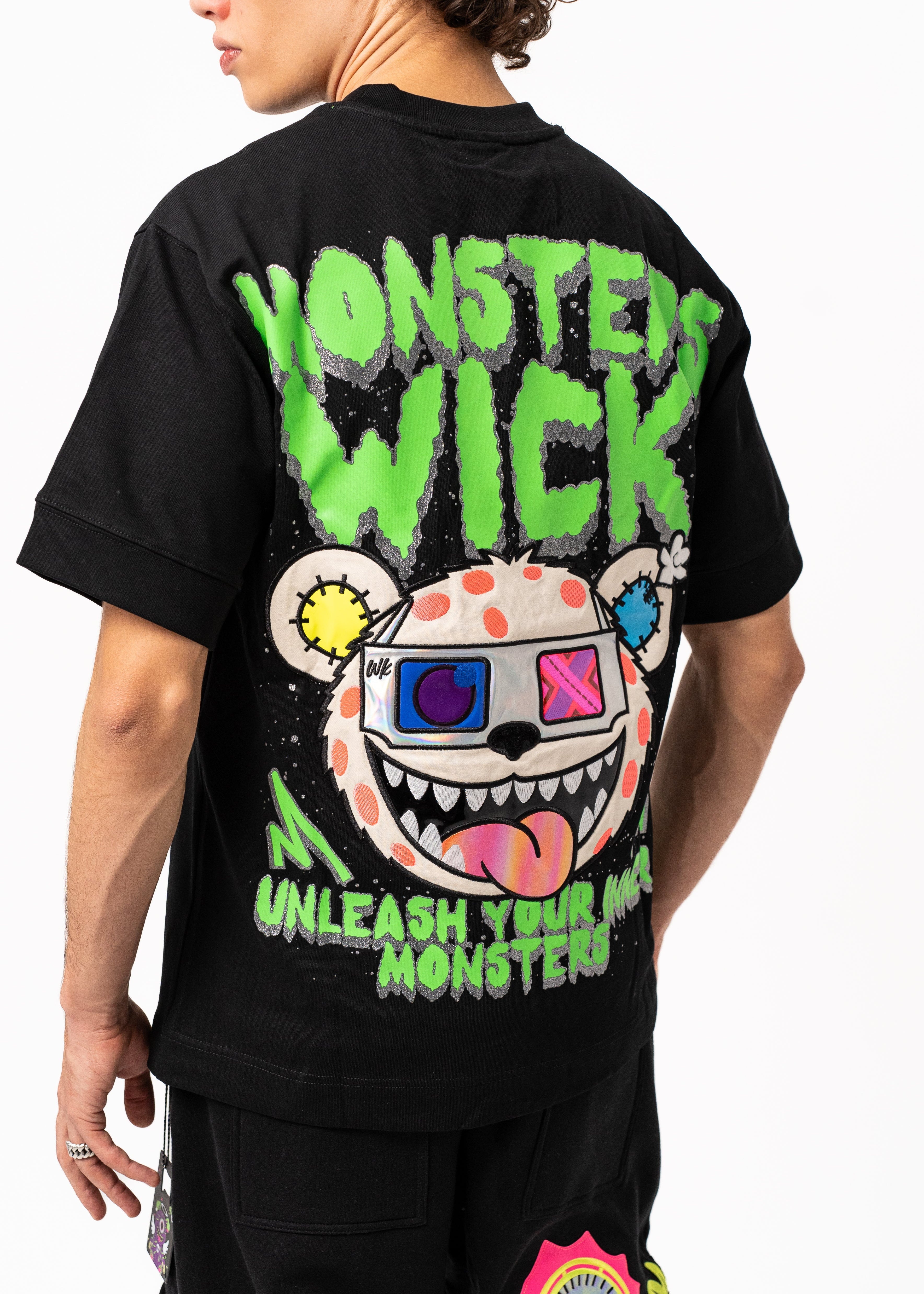 T-SHIRT OVERSIZED 3D GLASS BLACK – Wick Monsters