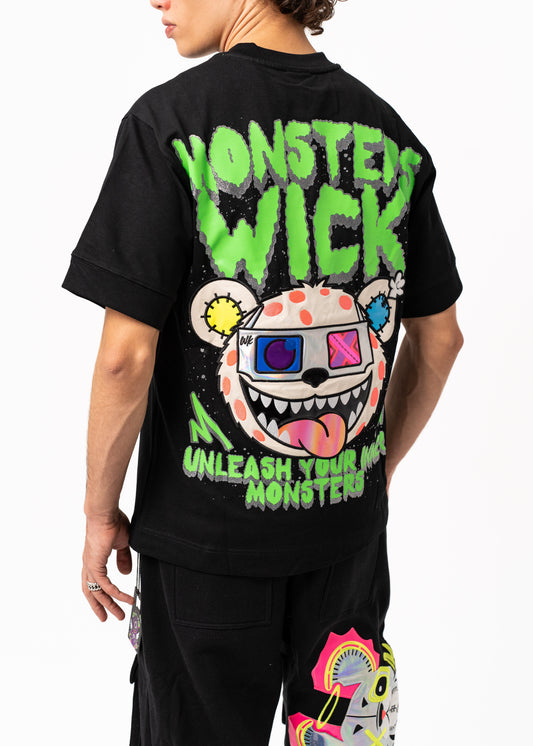 T-SHIRT OVERSIZED 3D GLASS BLACK