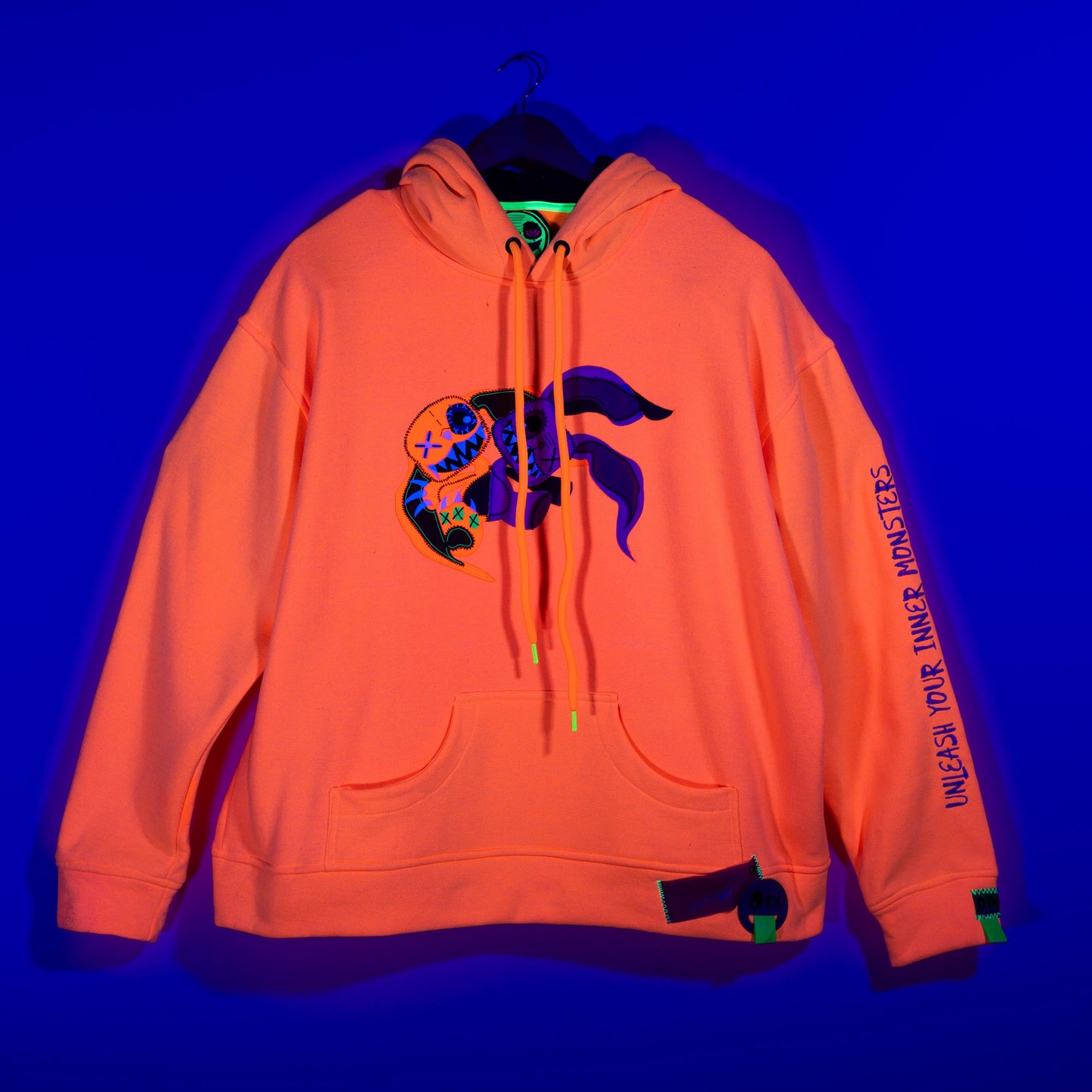 OVERSIZED NEON ORANGE HOODIE MONSTER COLLECTION