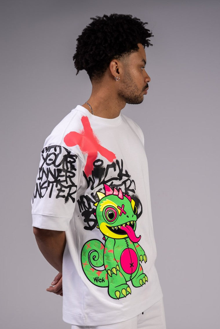 Chameleon T-shirt Spray White