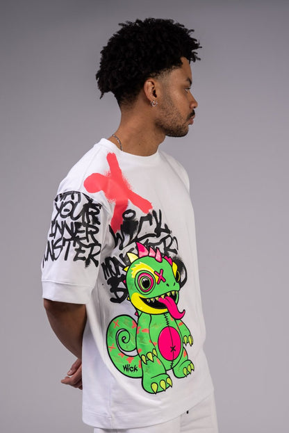 Chameleon T-shirt Spray White