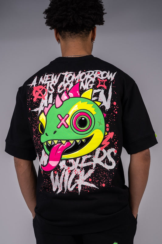 Chameleon Head T-shirt Black