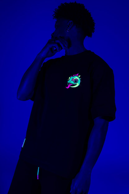Chameleon Head T-shirt Black