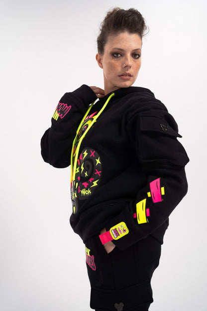 Royal Chameleon Black Hoodie