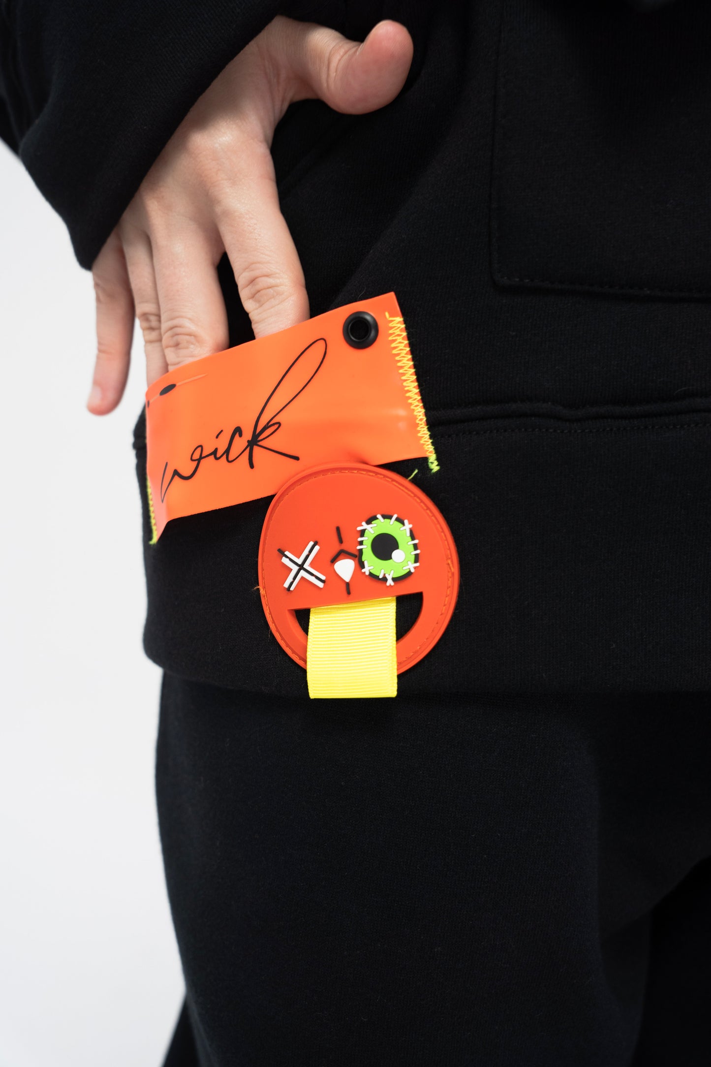 ORANGE AND BLACK HOODIE