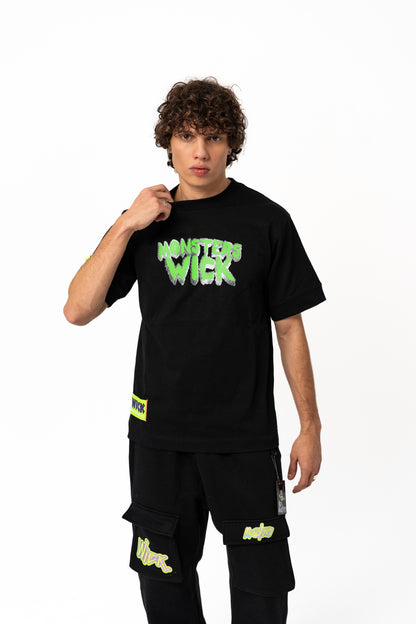 T-SHIRT OVERSIZED 3D GLASS BLACK